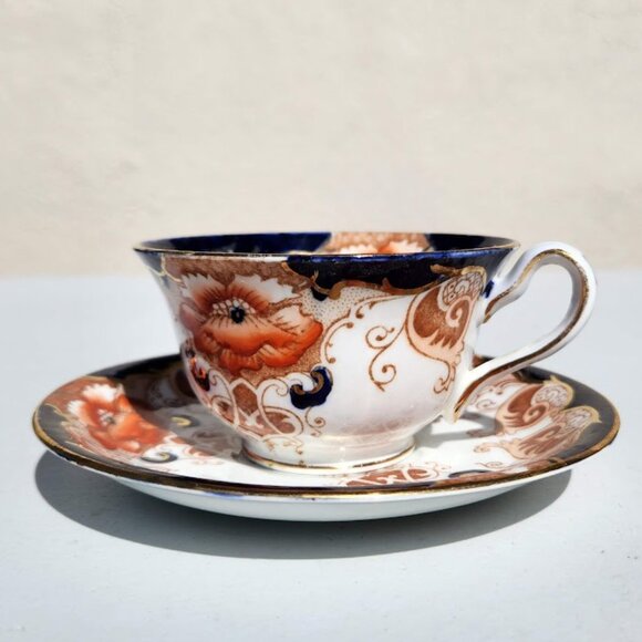 Alfred B Pearce & Co Antique English Bone China Tea Cup Saucer Set Vintage Plate - Picture 1 of 16